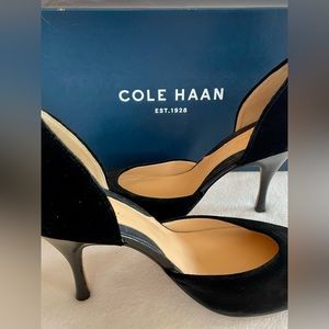 New Cole Haan black velvet pumps